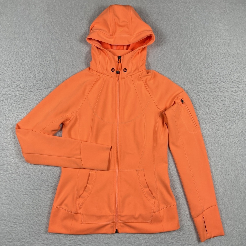 Athleta Hoodie Womens XS Orange Full Zip Jacket Workout Athleisure Casual Top‎